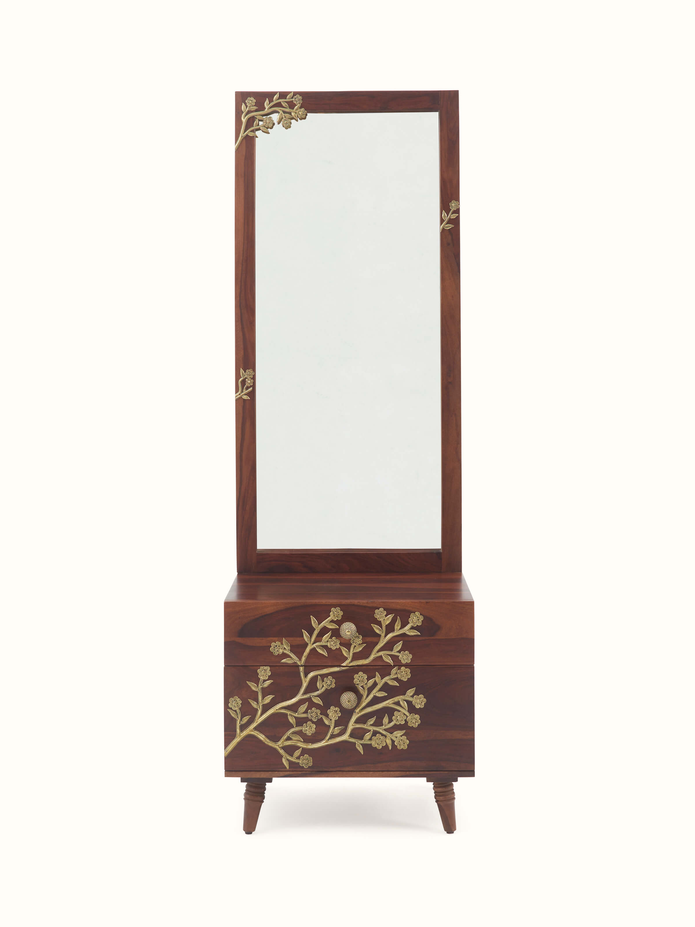 Sheesham Wood & Brass Dressing Table