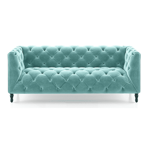 Henrietta 3 Seater Fabric Sofa (Icy Turquoise)