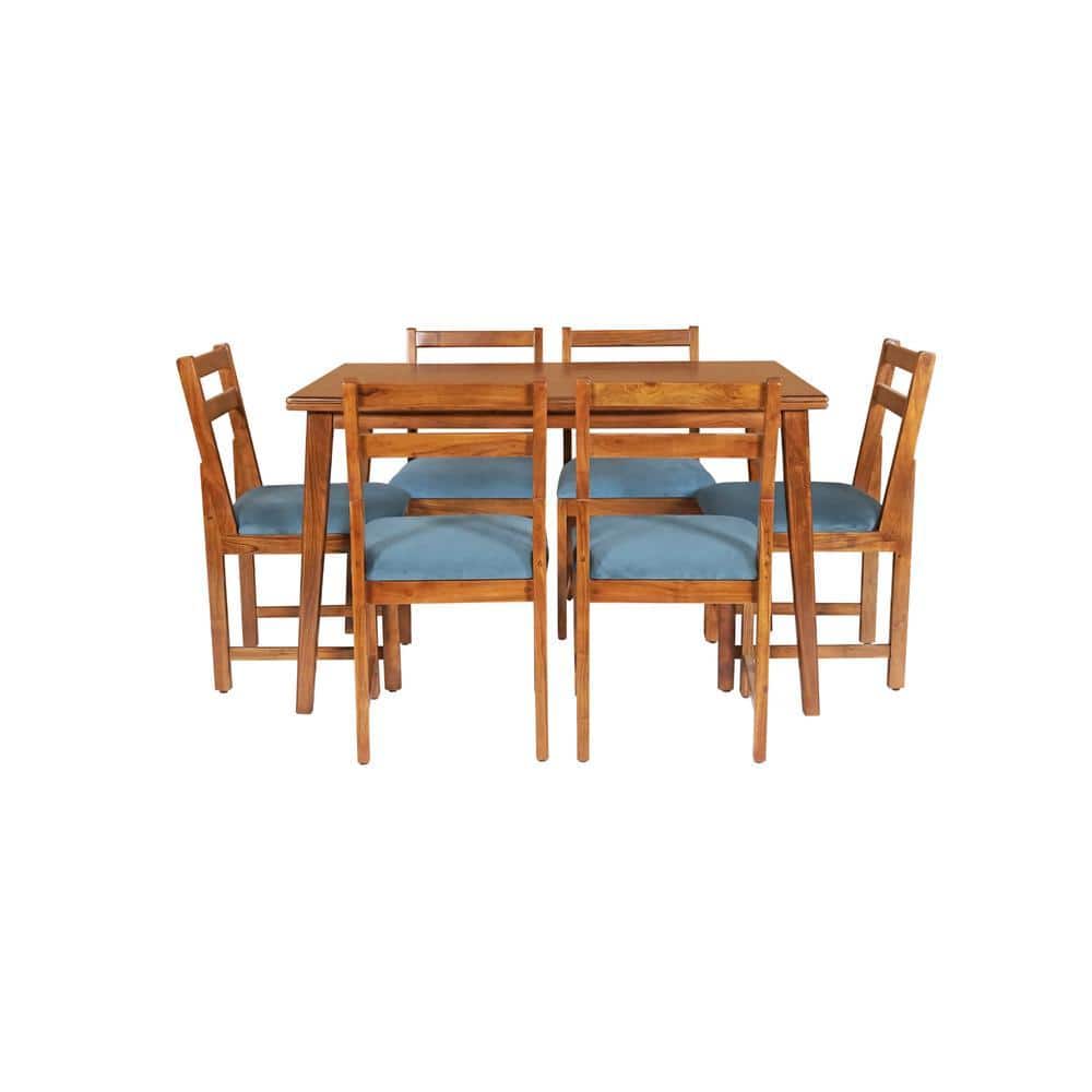 lyvia solid wood  6 seater Dining table in  Provincial Teak