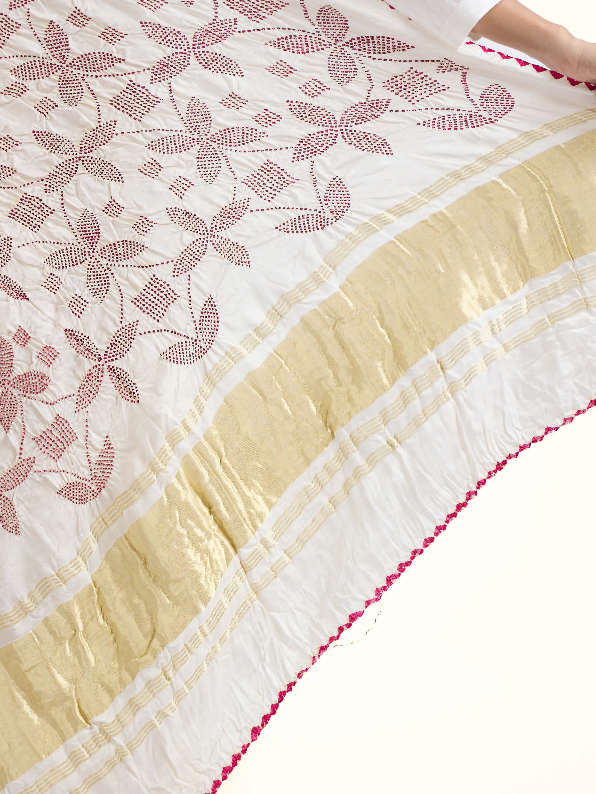 Off-white Bandhani Tie & Dye Dupatta