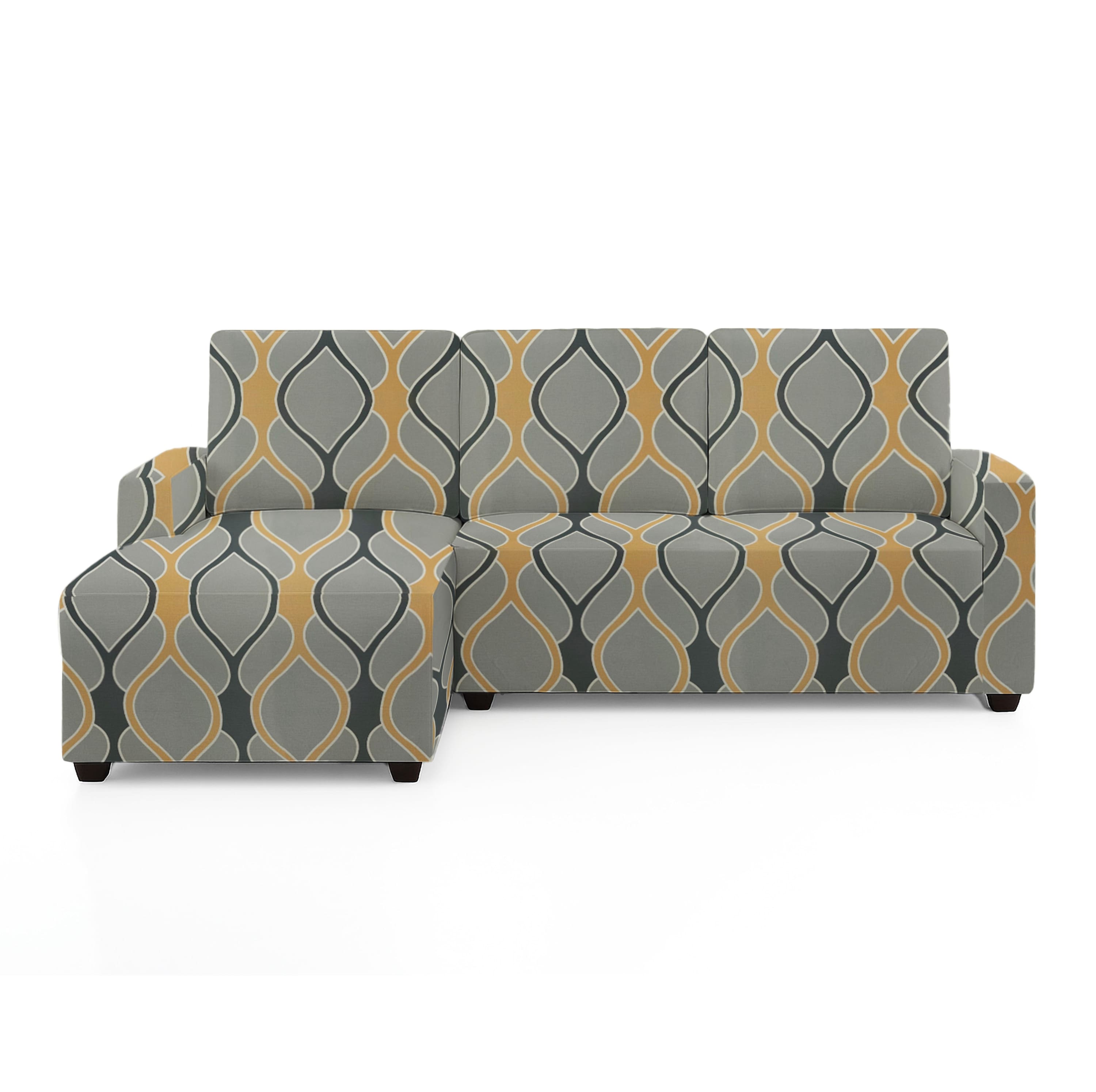 Left Aligned 2 Seater Left Aligned Chaise Greyish Diamond Sofa Cover