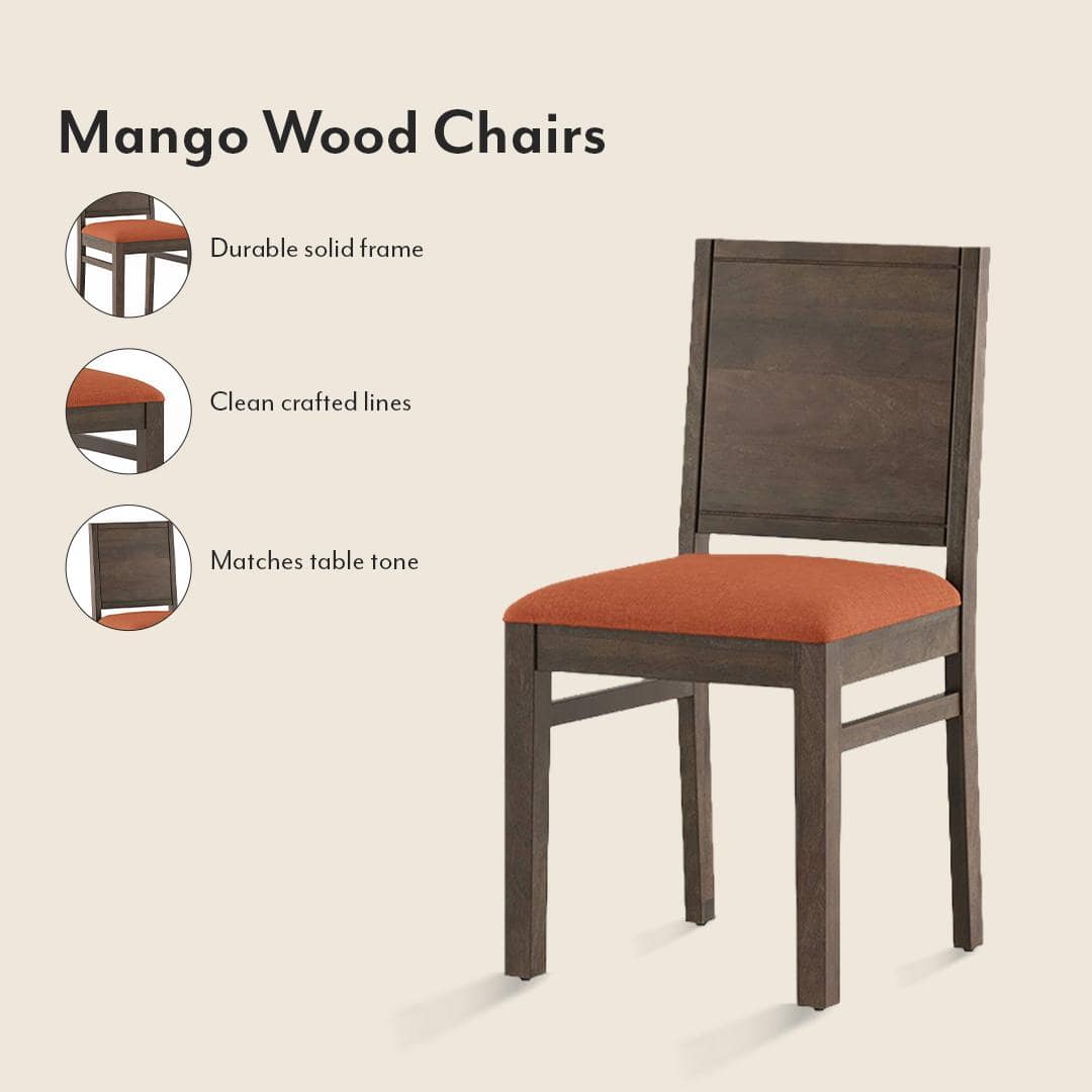 Atlas Crest Solid Wood 6 Seater Dining Table with Atlas Dining chairs Set