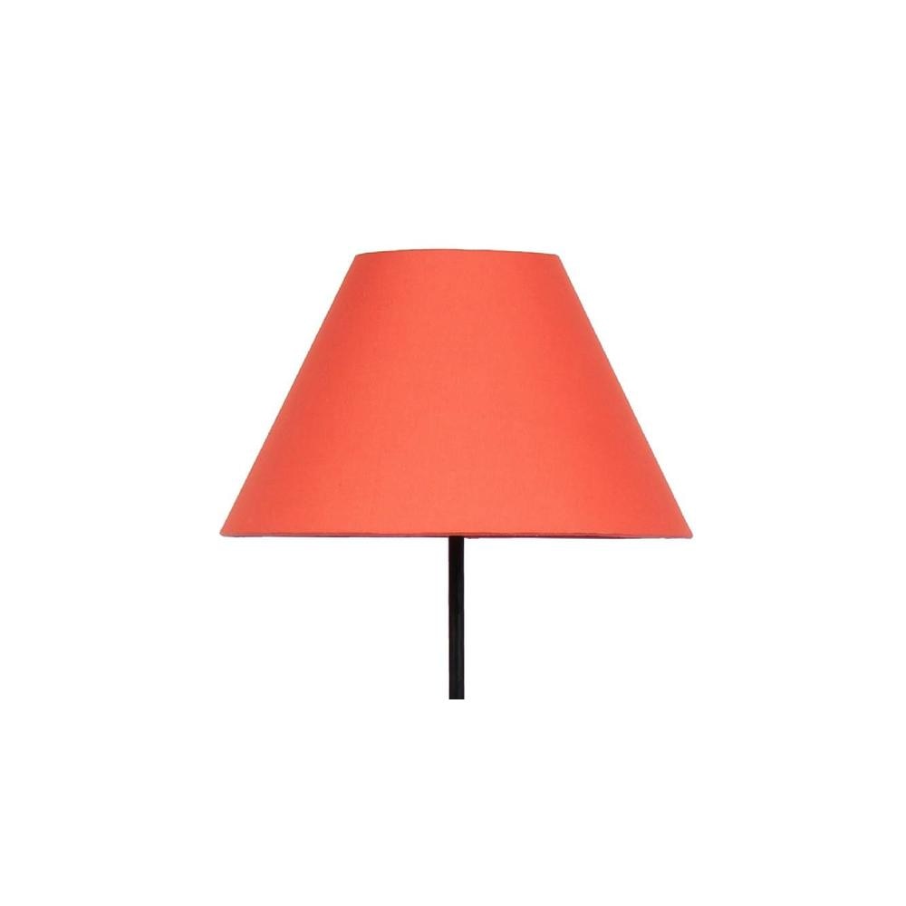 Yanisha Orange Fabric Floor Lamp with Black Iron Base