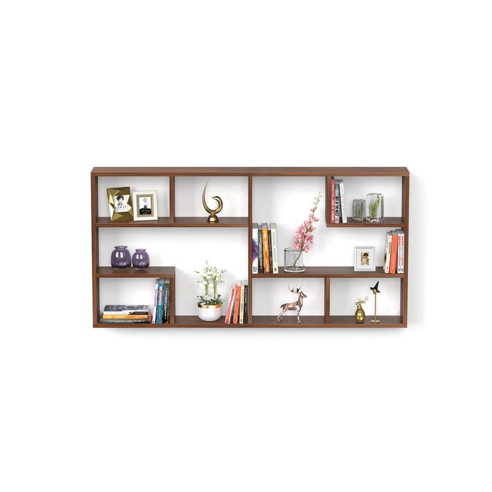 Petree Engineered Wood Wall Mounted Floating Shelf Display Rack Decorative for Livingroom Hall Décor Home Furniture (Brown Maple)