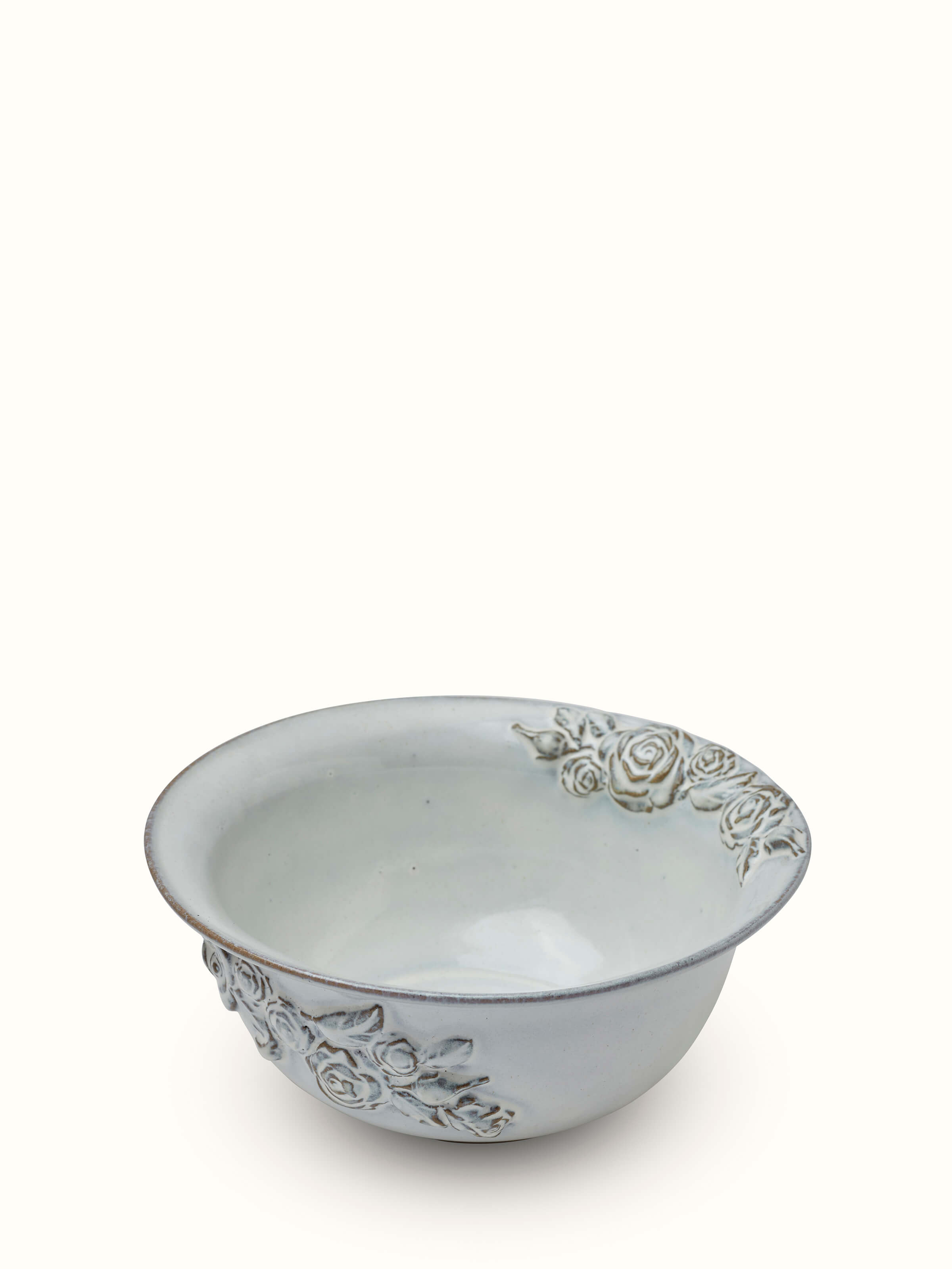 Top-down view of Studio Pottery Ceramic Serving Bowl in white, showcasing the interior and clean design