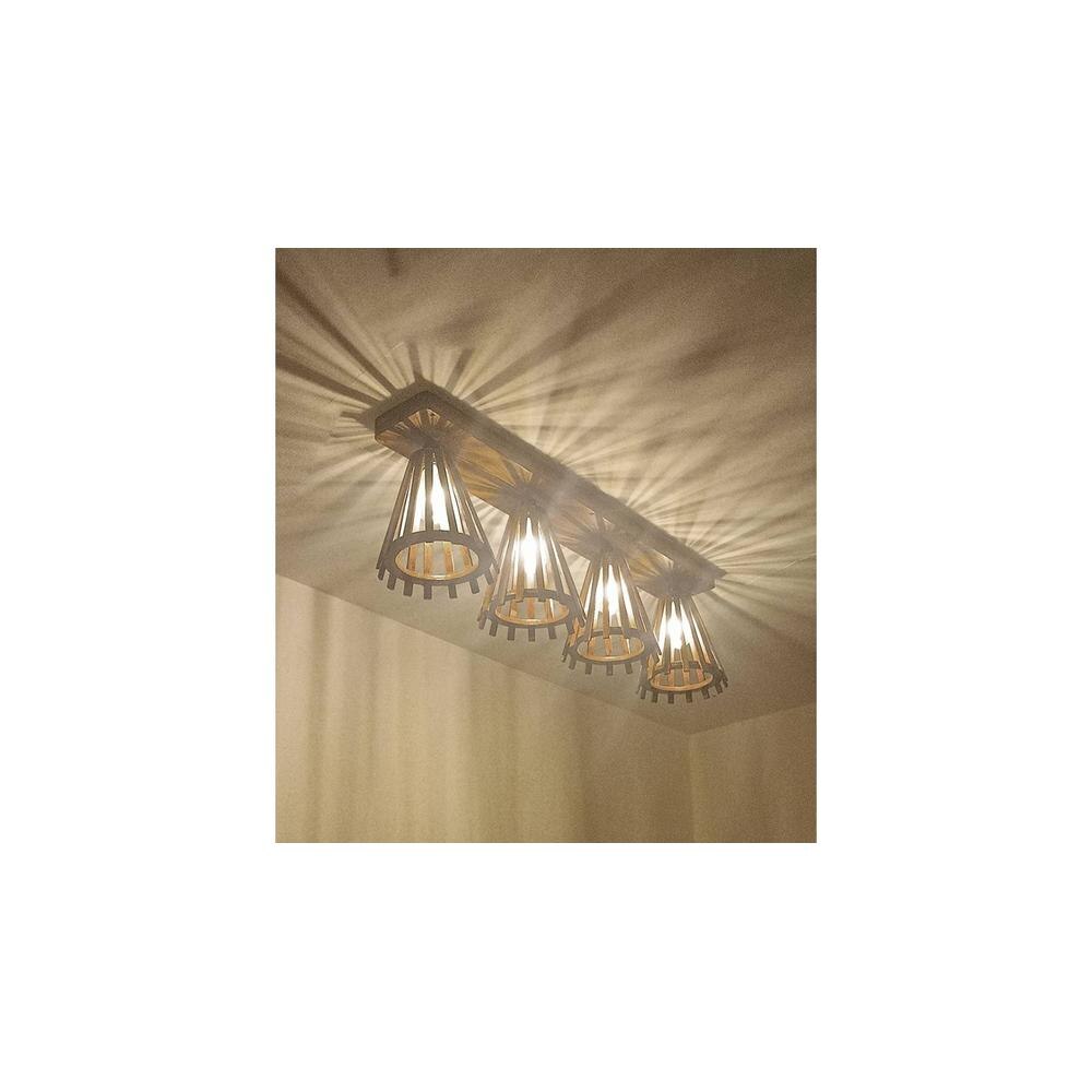 Funnel Brown Solid Wood Ceiling Light