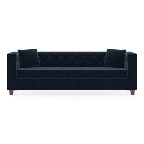 Windsor Luxe 3 Seater Fabric Sofa in Sea Port Blue Velvet Colour