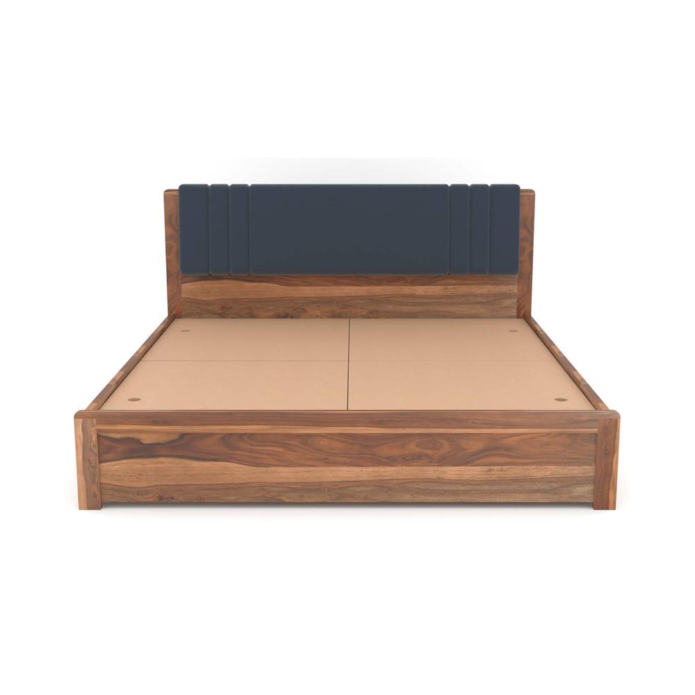 Nahiri Sheesham Wood King Size Bed In Teak Finish With Box Storage