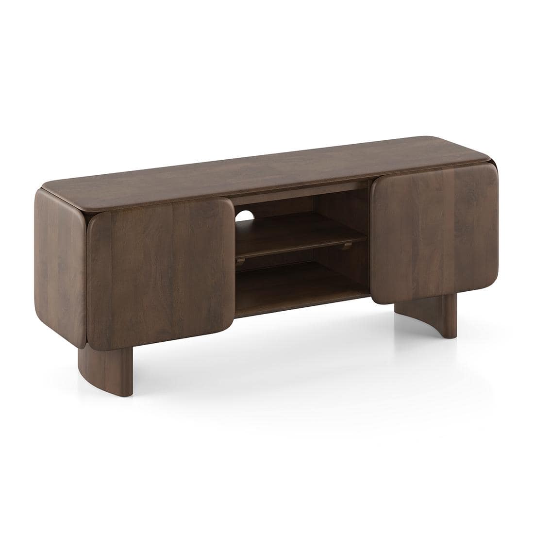Olen Solid Wood TV Cabinet In Danish Walnut Finish