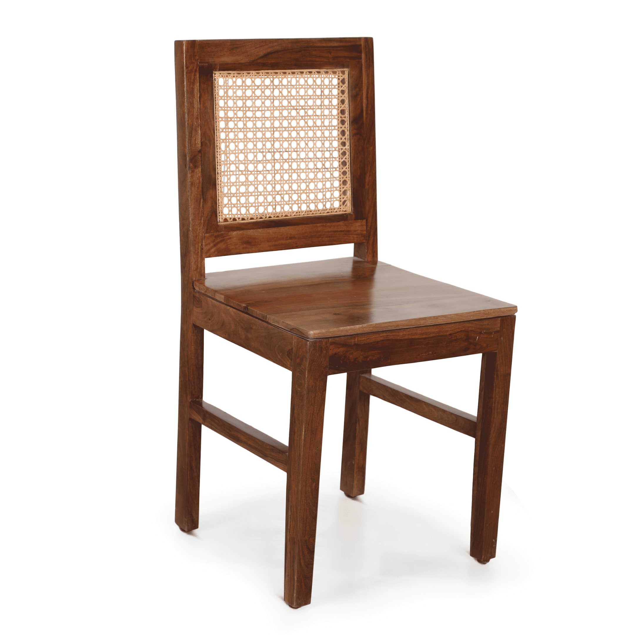 Globally Indian Sheesham Wood 6 Seater Dining Table Set With 6 Cane Backrest  Solid Wood Chair