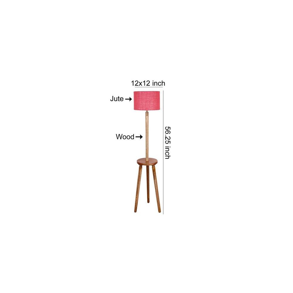 Harmon Pink Cotton Shade Floor Lamp