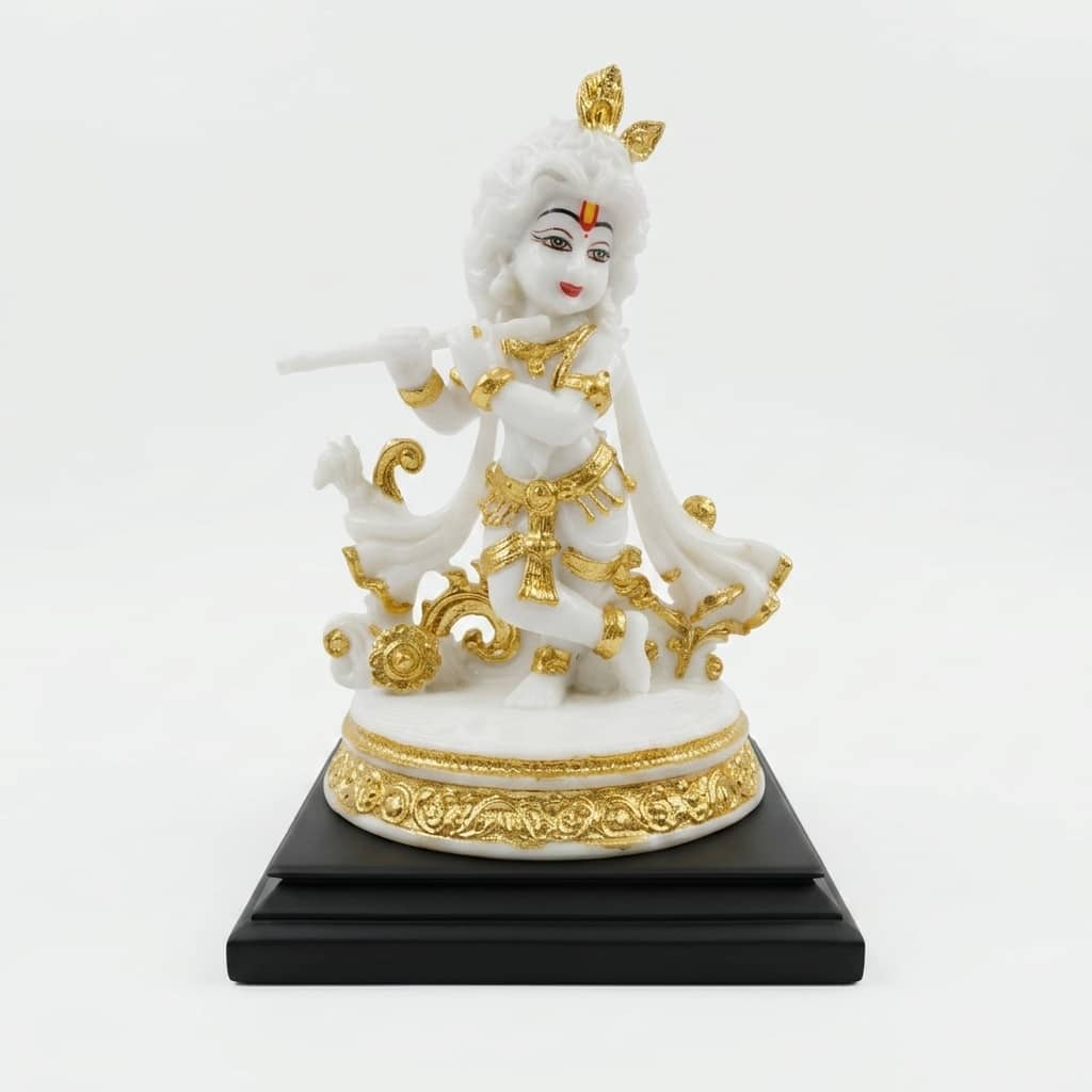 Devotional Divine Bal Gopal Statue in White Colour - Vedas