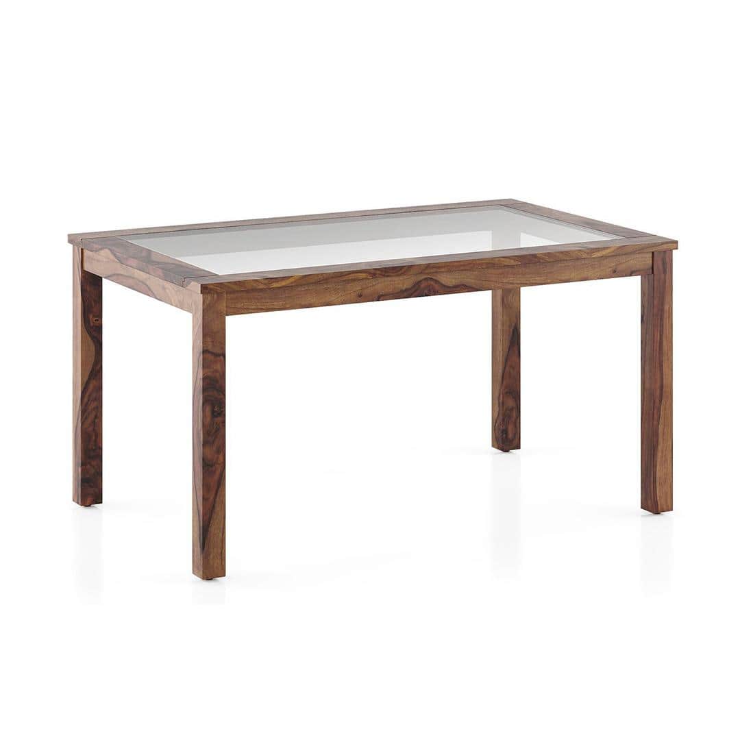 Floyd 6 Seater Dining Table Glass Top With Set Of 6 Zella Dining Chair