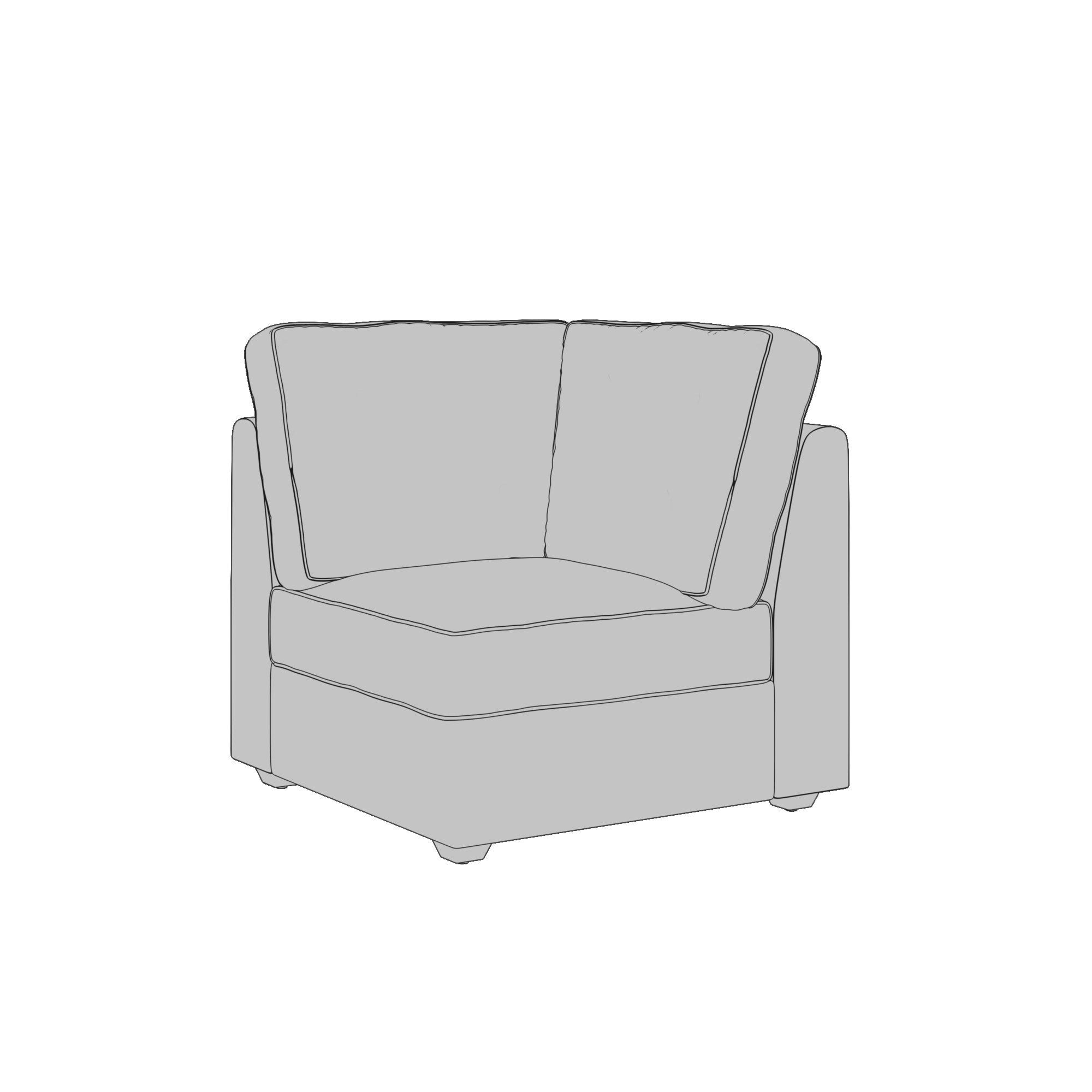 Apollo High Back Corner Sofa Fabric Sofa in Malibu Colour - Urban Ladder