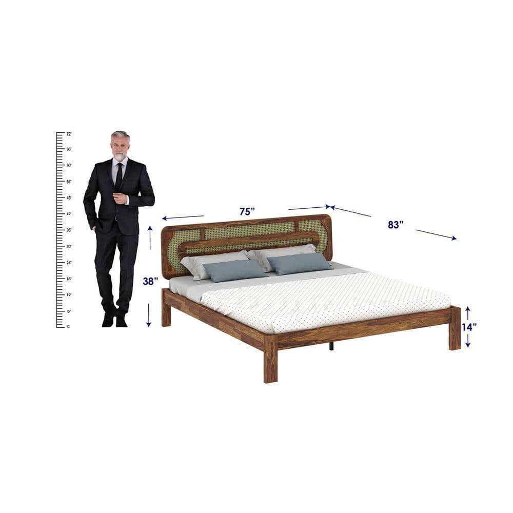 Seaside Solid Wood King Size Non Storage Bed In Provincial Teak Finish