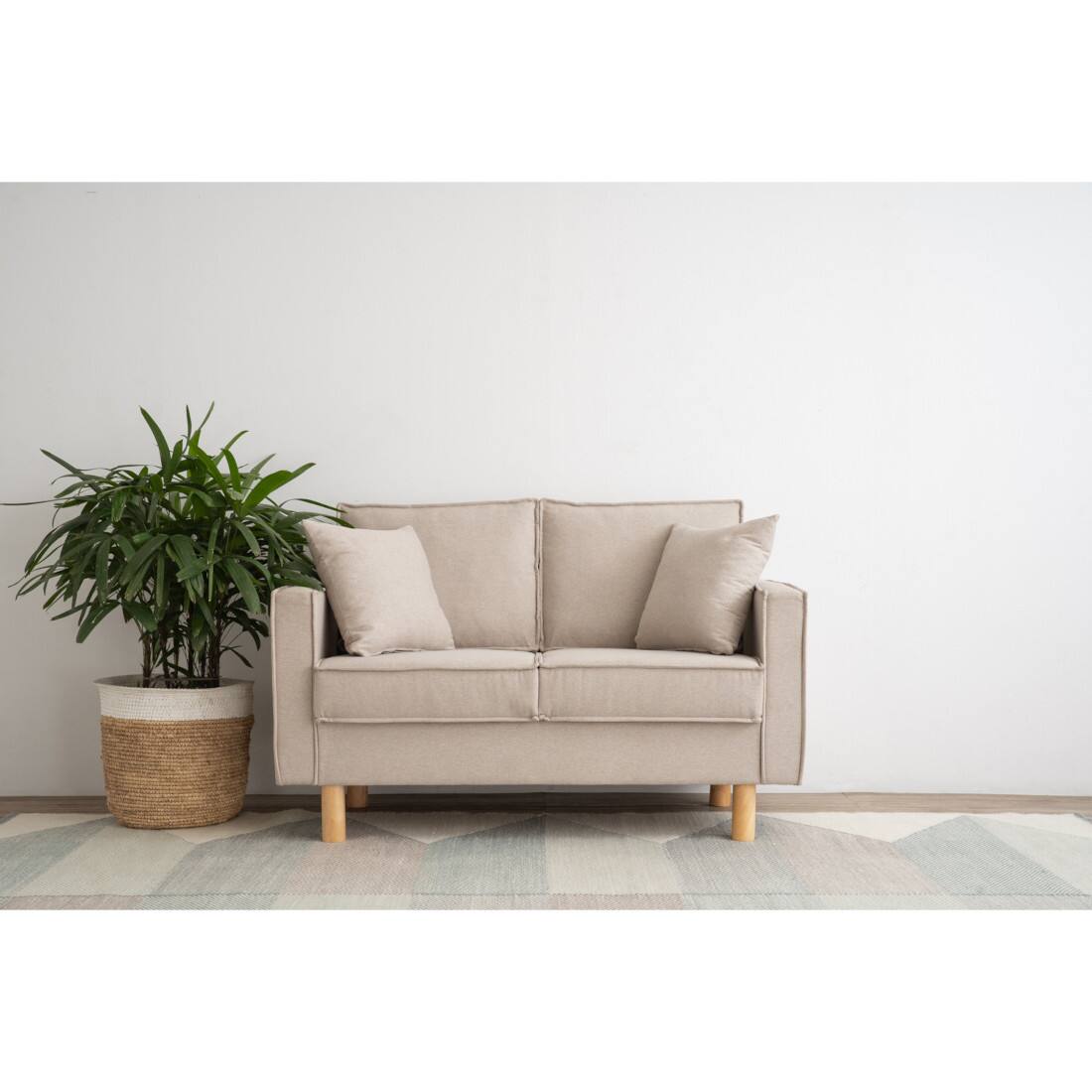 Scandinavian Nexon Two Seater Sofa Natural Wood Finish - Nestnordic