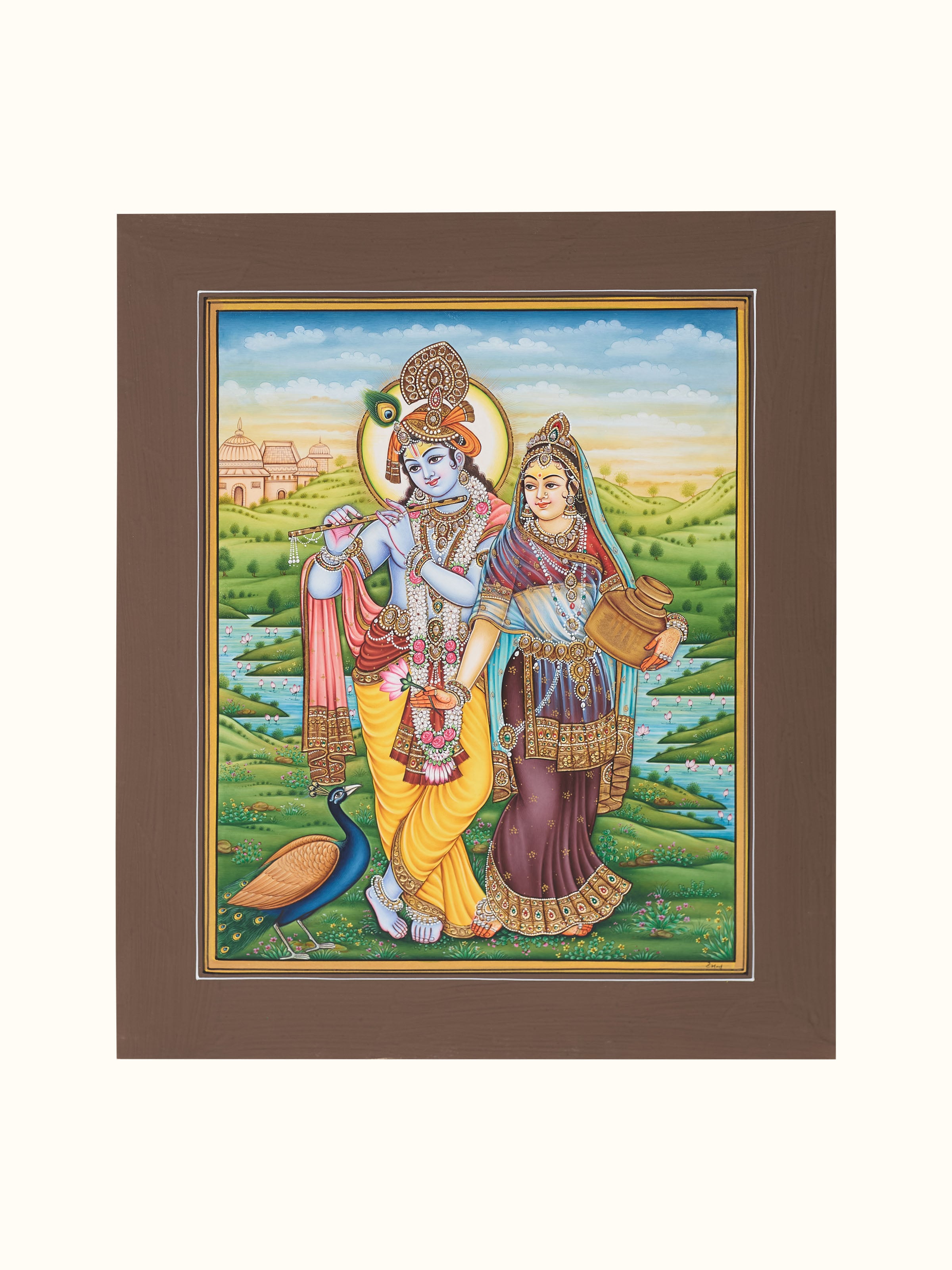 Radha-krishna Miniature Real Gold Painting