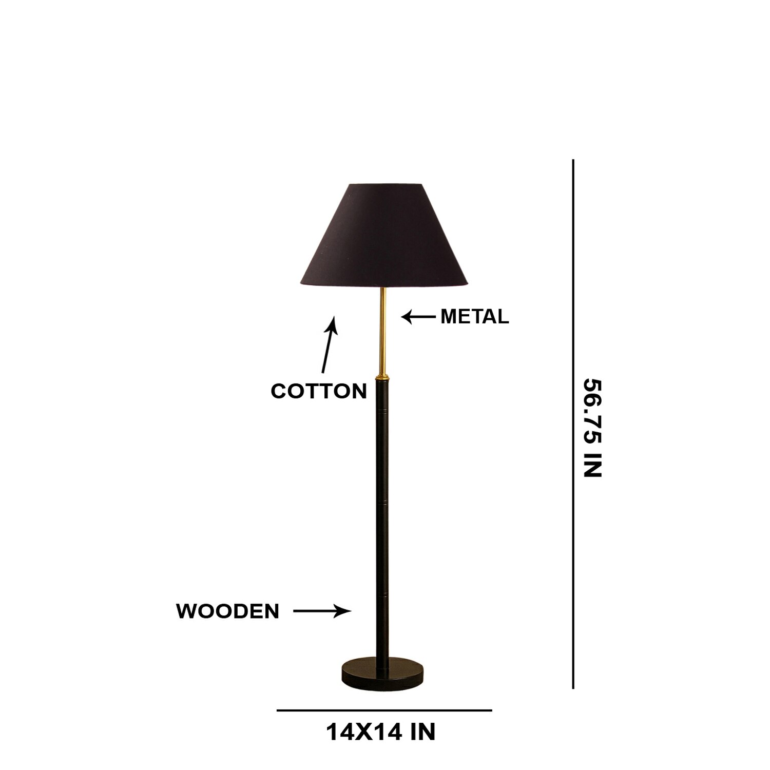 Devansh Wood & Metal Floor Lamp