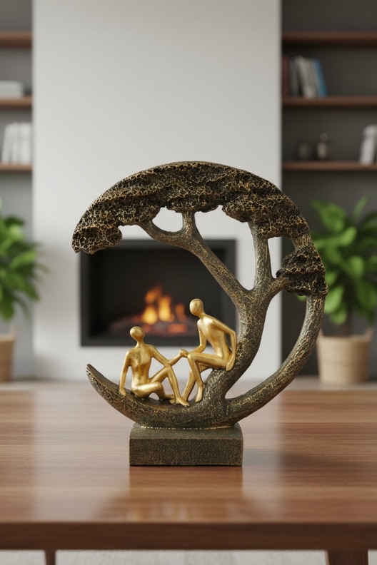 Decorative Couple Under Tree Figurine Modern Art Showpiece for Home Decor - Elare
