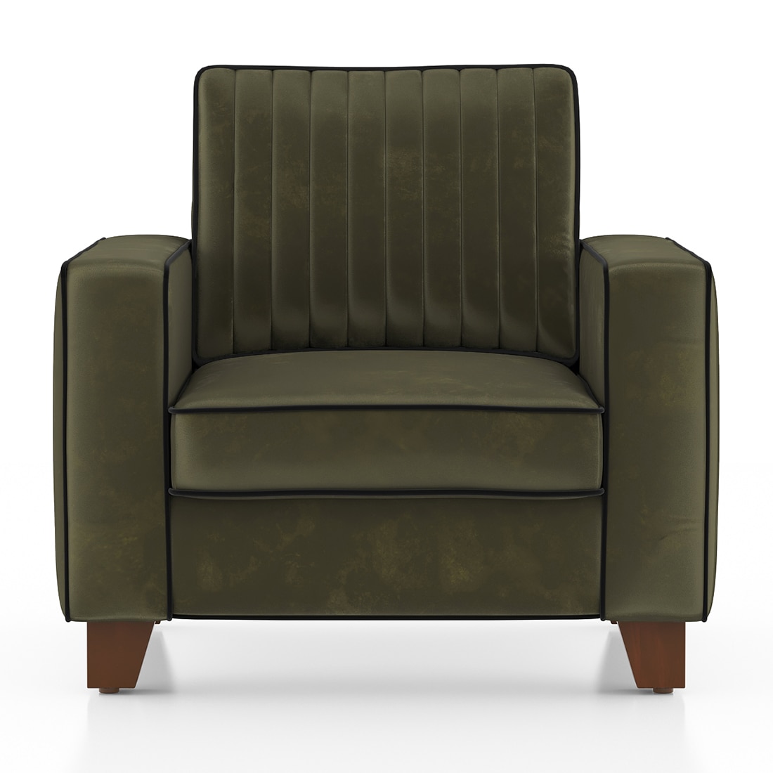 Apollo Neo Sofa (Colour : Deep Olive Velvet, Seating Capacity : 1 Seater, Cushion Type : Hard, Back Height : Regular Back)