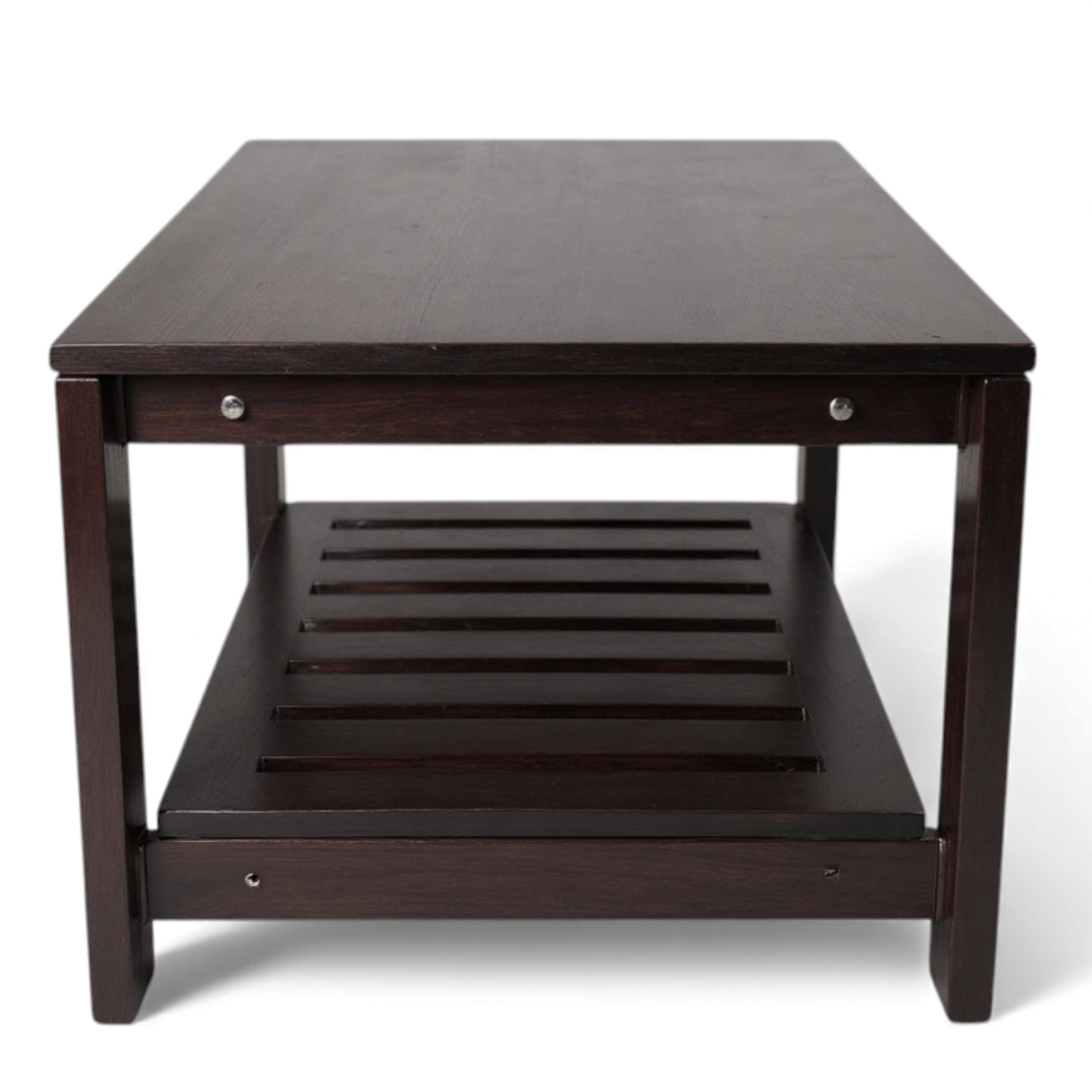 Piante Sheesham Wood Accent Rectangle Coffee Table In Dark Mahagony Finish