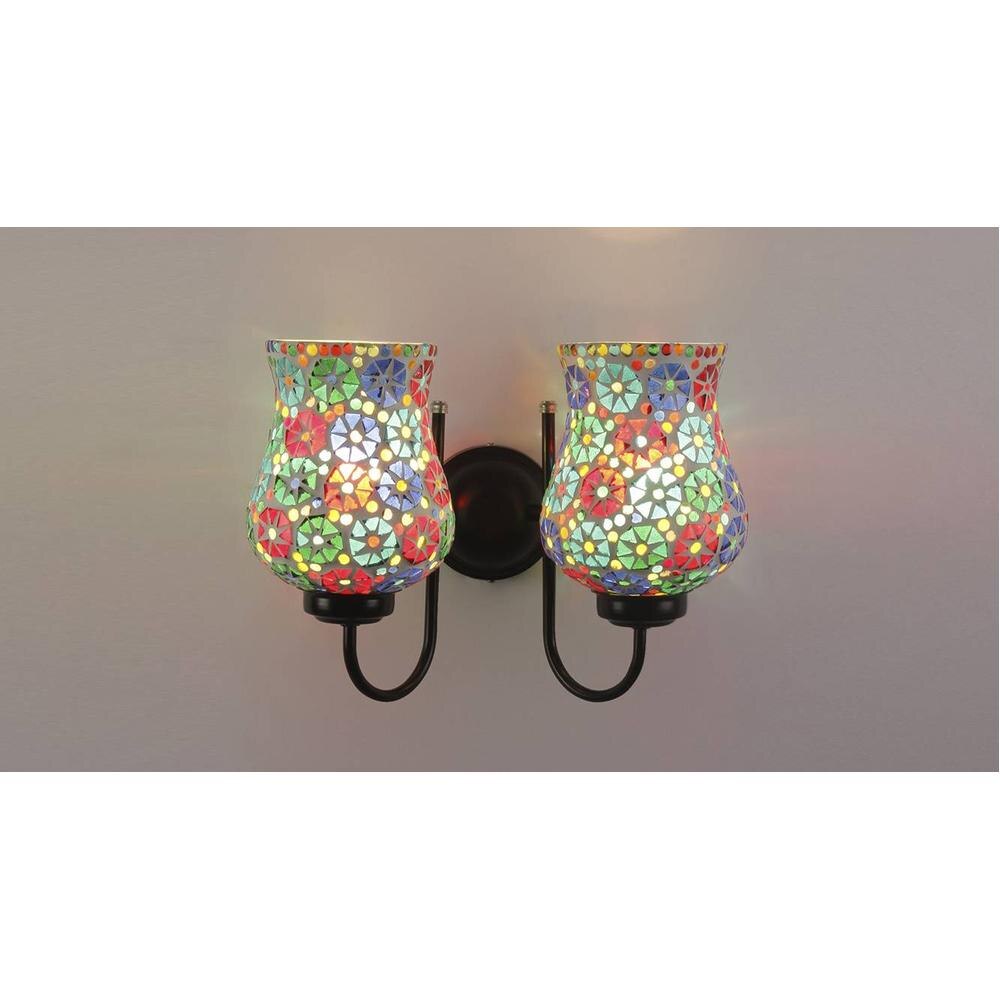 Pelham Multicolour Glass Wall Light
