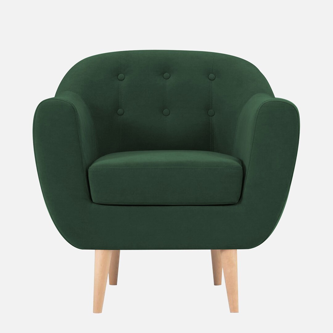 Colam Velvet 1 Seater Sofa in Green Colour