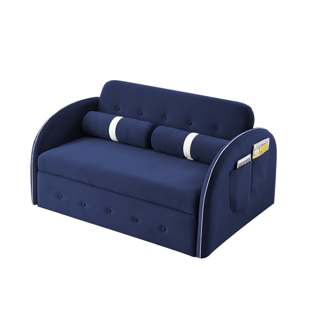 Jayen 3 Pull Out Sofa Cum Bed In Navy Blue Colour