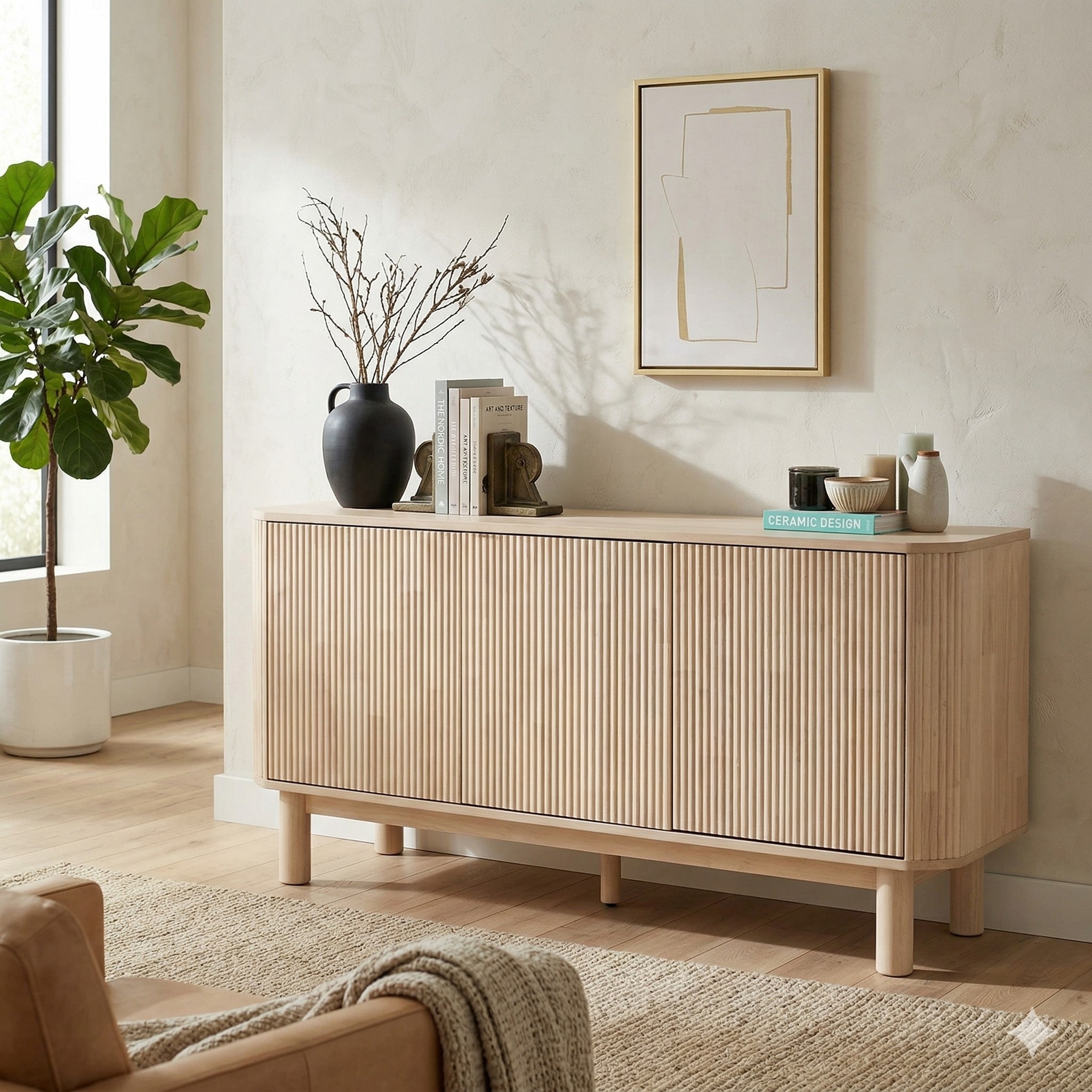 Scandinavian Ludlow Sideboard Natural Wood Finish - Nestnordic