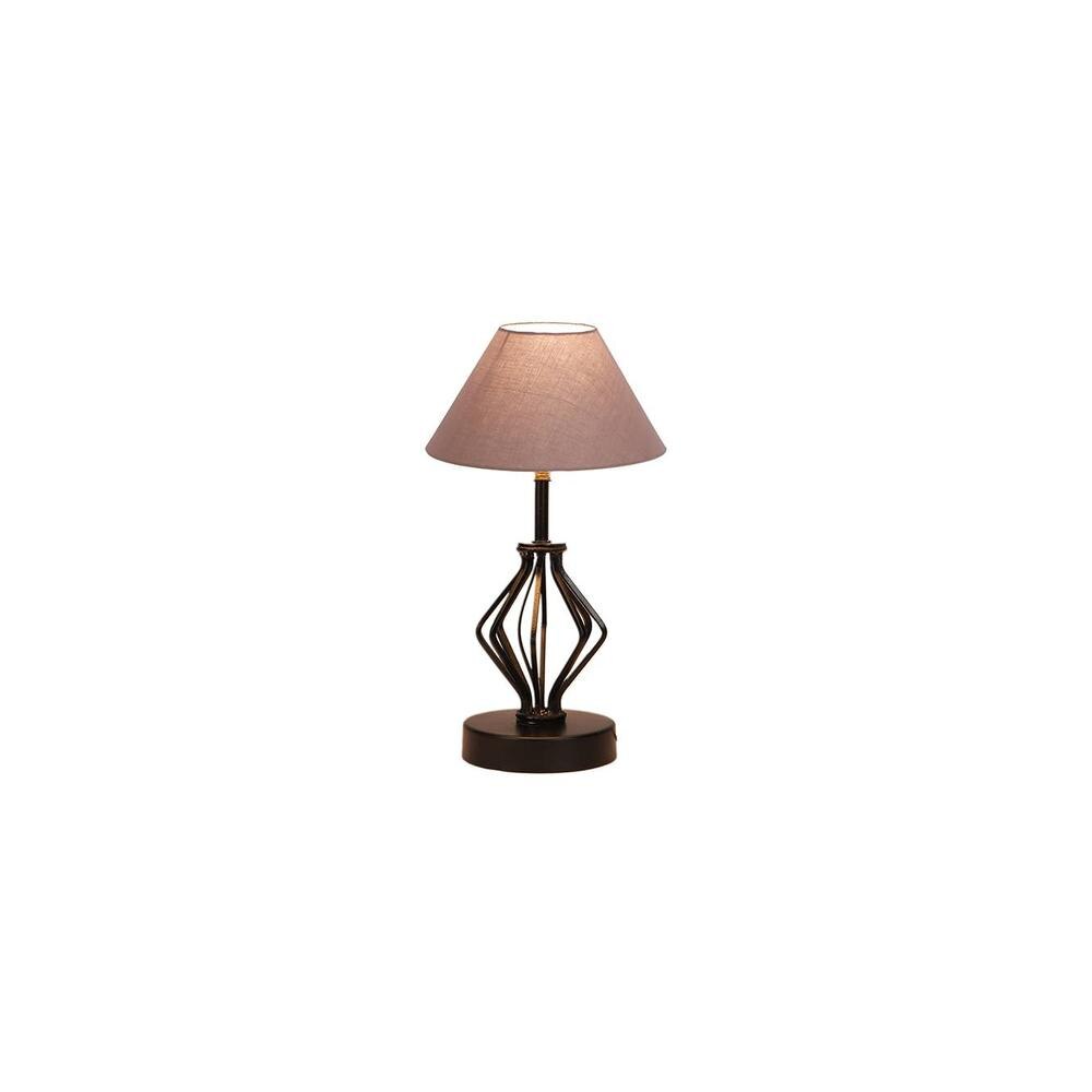 Cassidy Grey cotton Table lamp with Iron Base