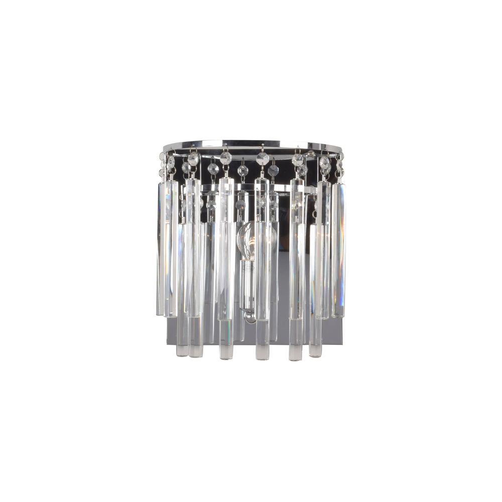 Silver Orchid Taylor Silver Single-light Crystal Wall Light