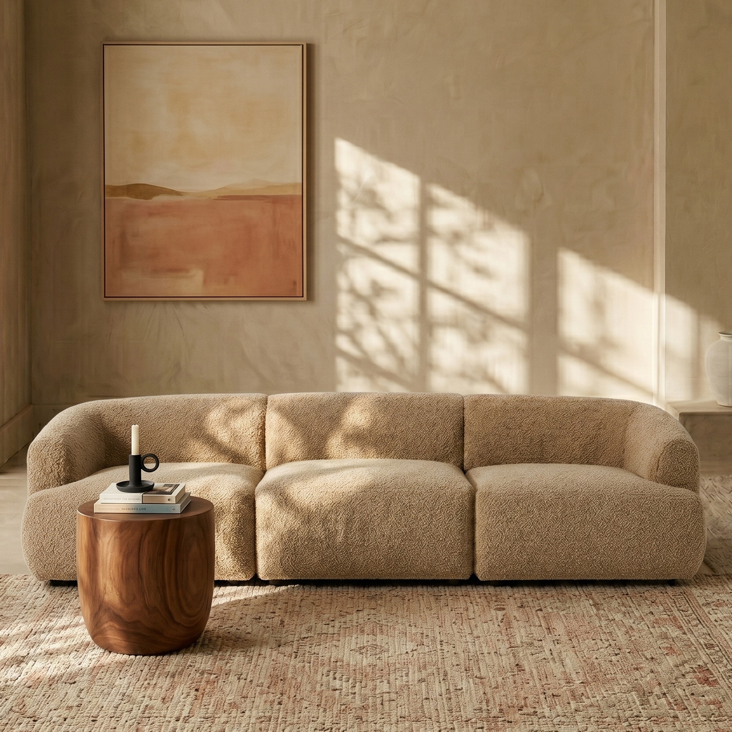 Zenliving Wood 3 Seater With Upholstery Non Storage Sofa In Brown Colour - Nestroots