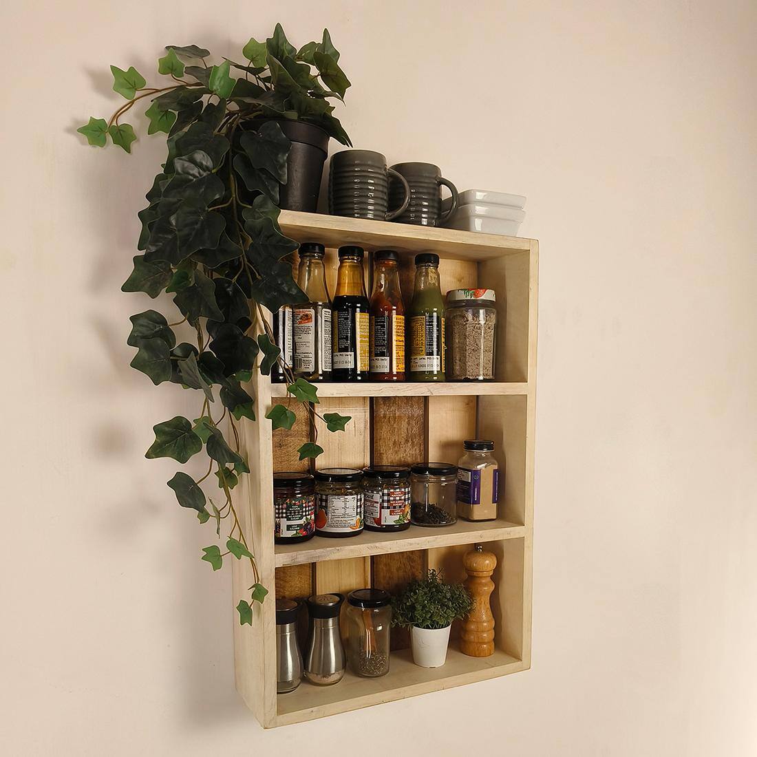 Ferguson Wooden Kitchen Storage Wall Shelf