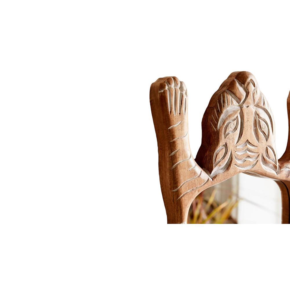 mahe solid wood standing mirror in natural colour