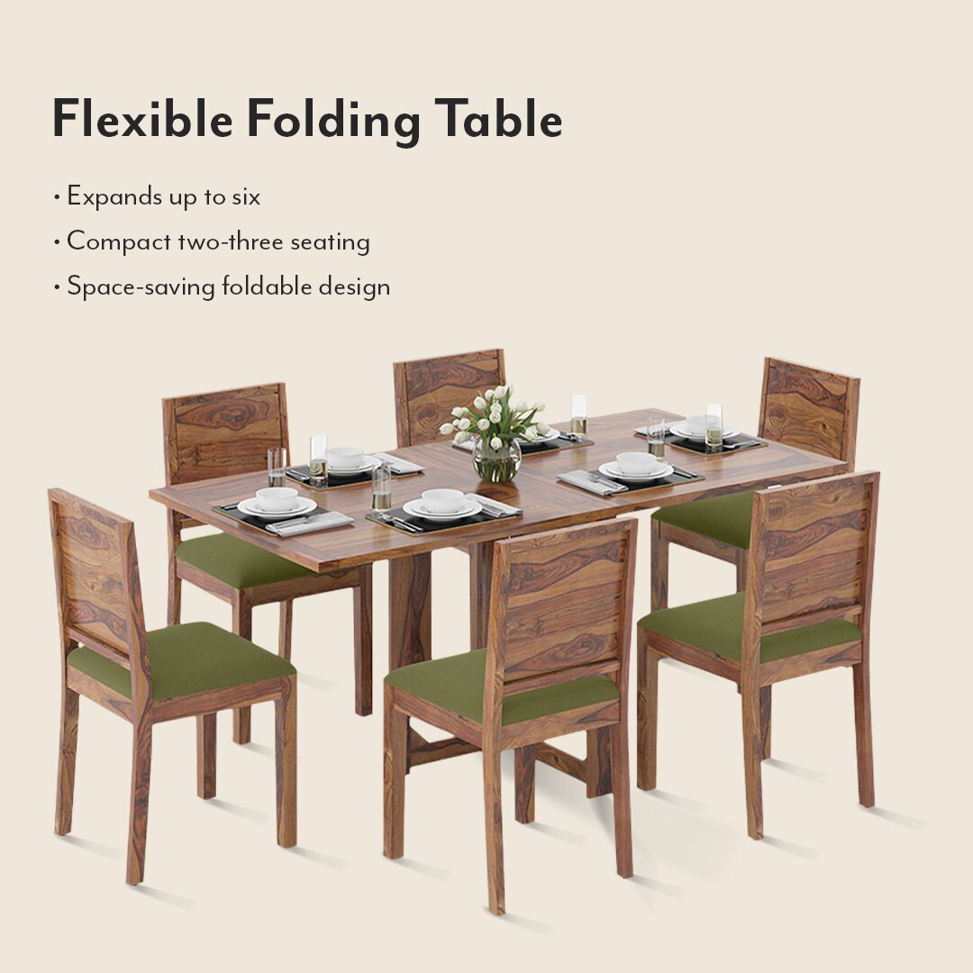 Danton Oribi Solid Wood 6 Seater Dining Table With Set Of 6 Chairs