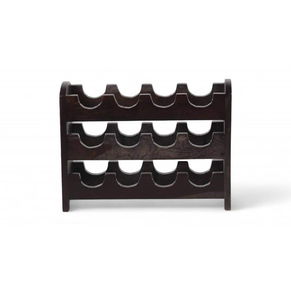 Kassel Sheesham Wood Wine Rack for 12 Bottles in Mahogany Finish