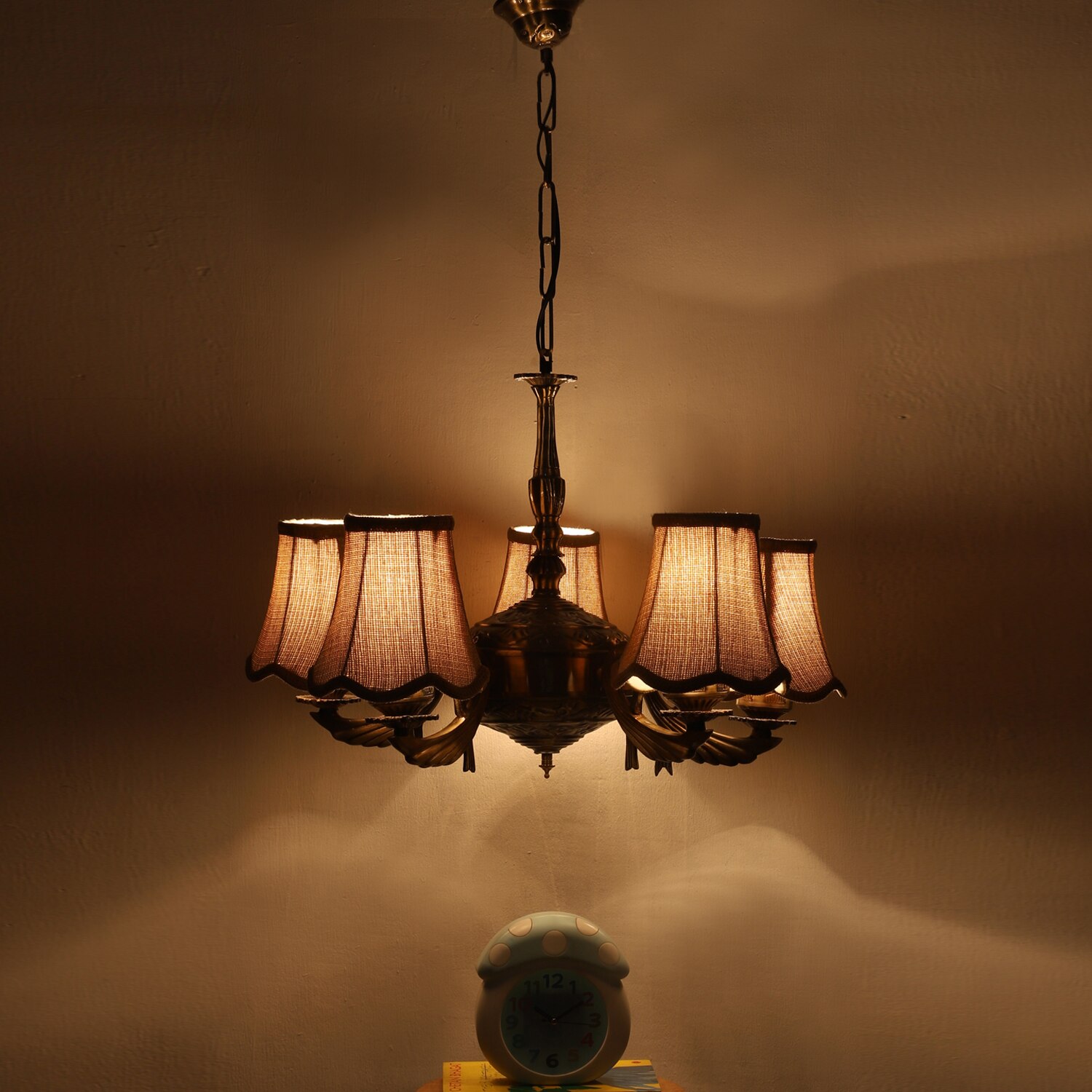 Devansh Black Wall Mounted Lamp With Off-White Cotton Shade