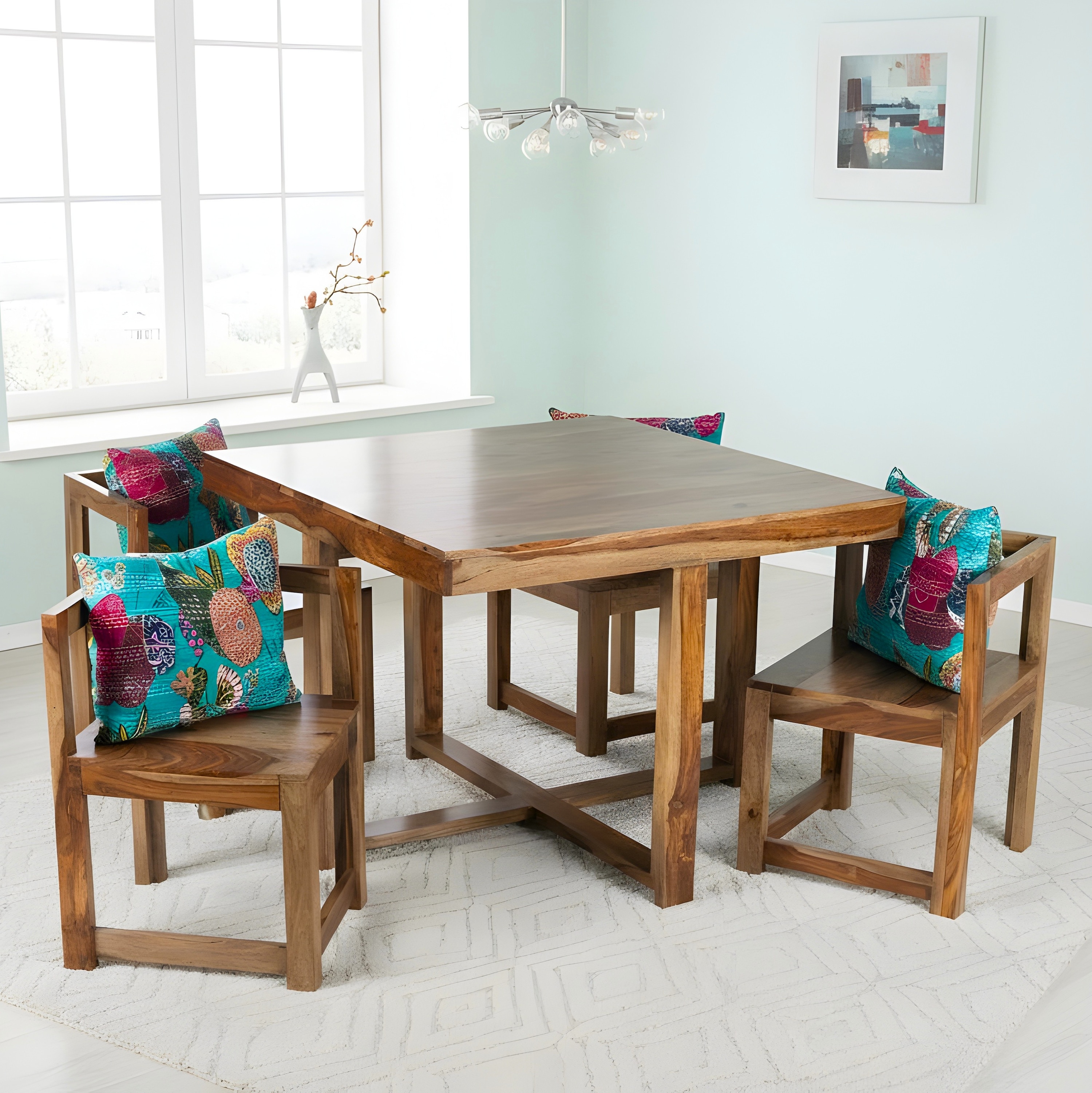 Kingston Sheesham Wood Accent 4 Seater Dining Table