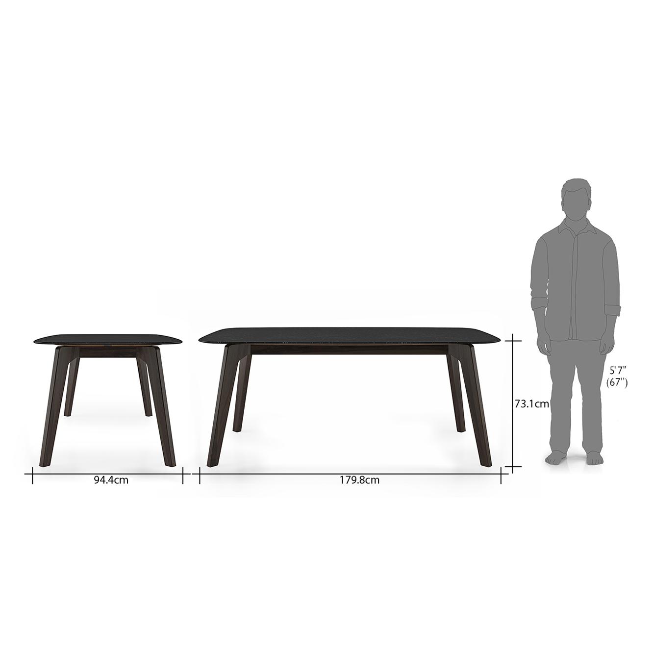 Galaxy 6 Seater Dining Table In American Walnut Finish