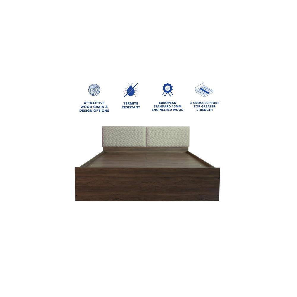 Sutra Engineered Wood Queen Size Bed In Walnut Finish