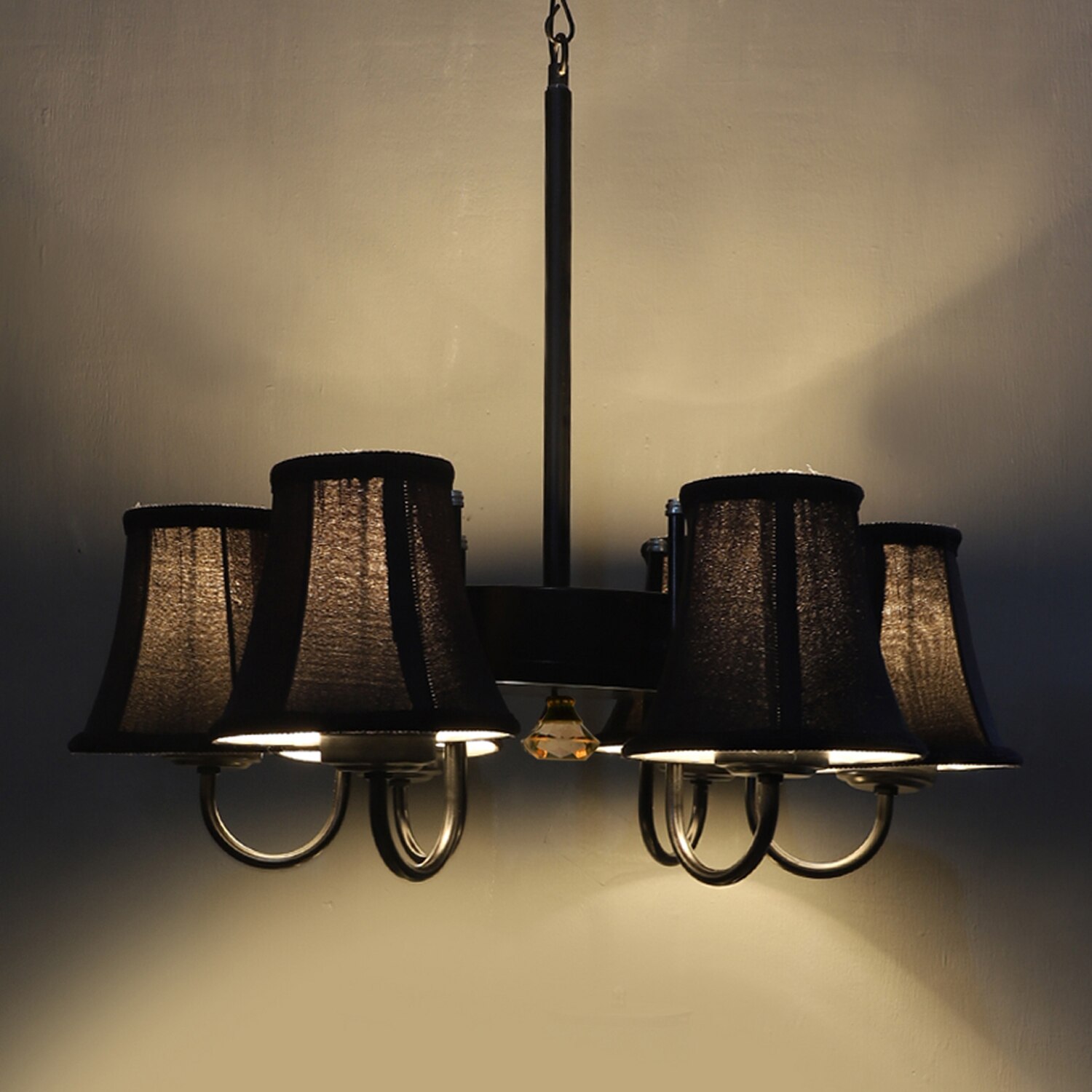 Devansh Dual Black Wallmounted Lamp With Cotton Off-White Shade