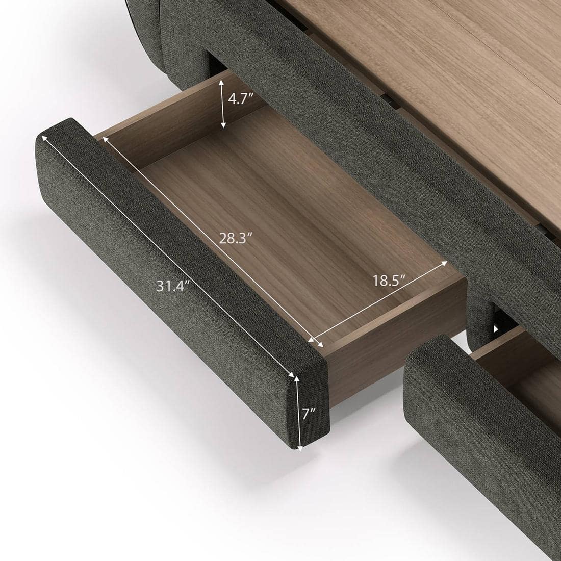 Stanhope Engineered Wood Queen Size Drawer Storage Upholstered Bed In Finish