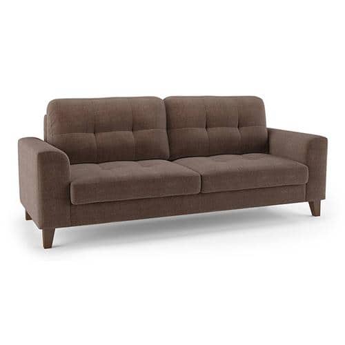 Verona Essential 3 Seater Fabric Sofa in Daschund Brown Colour