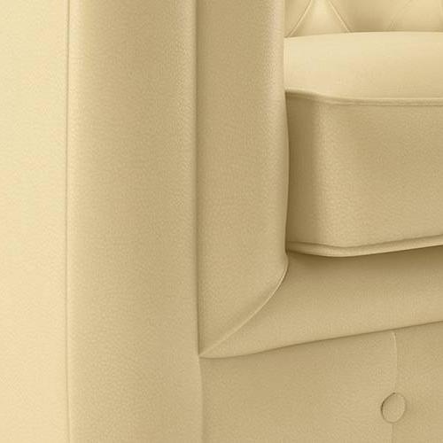 Winchester 2 Seater Leatherette Sofa in Cream Colour