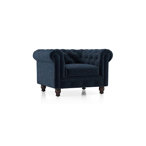Winchester Premium 1 Seater Fabric Sofa in Cobalt Colour - Urban Ladder