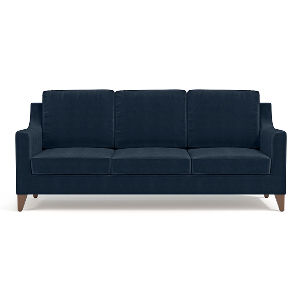 Abbey Sofa Set (Colour : Sea Port Blue Velvet, Cushion : Hard, Seater : 3+1+1)