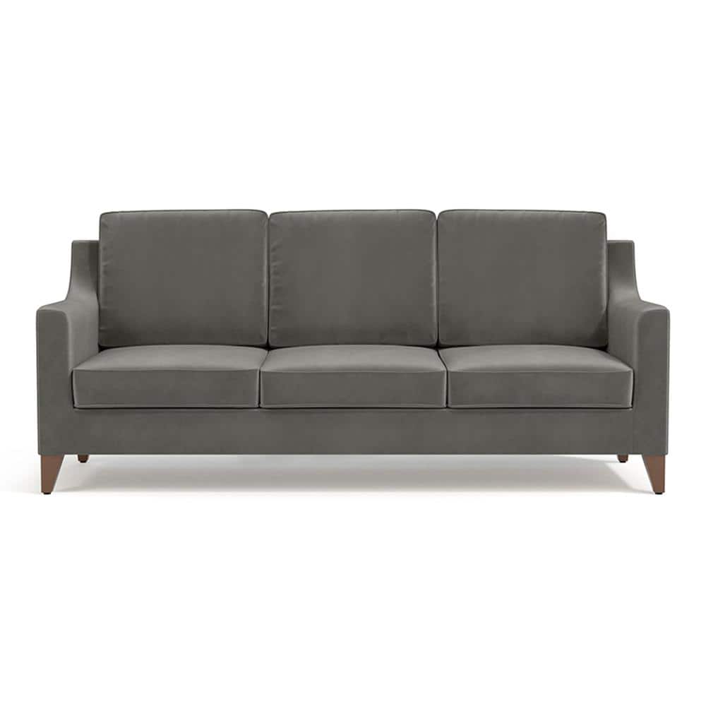 Abbey 3 Seater Fabric Sofa in Ash Grey Velvet Colour