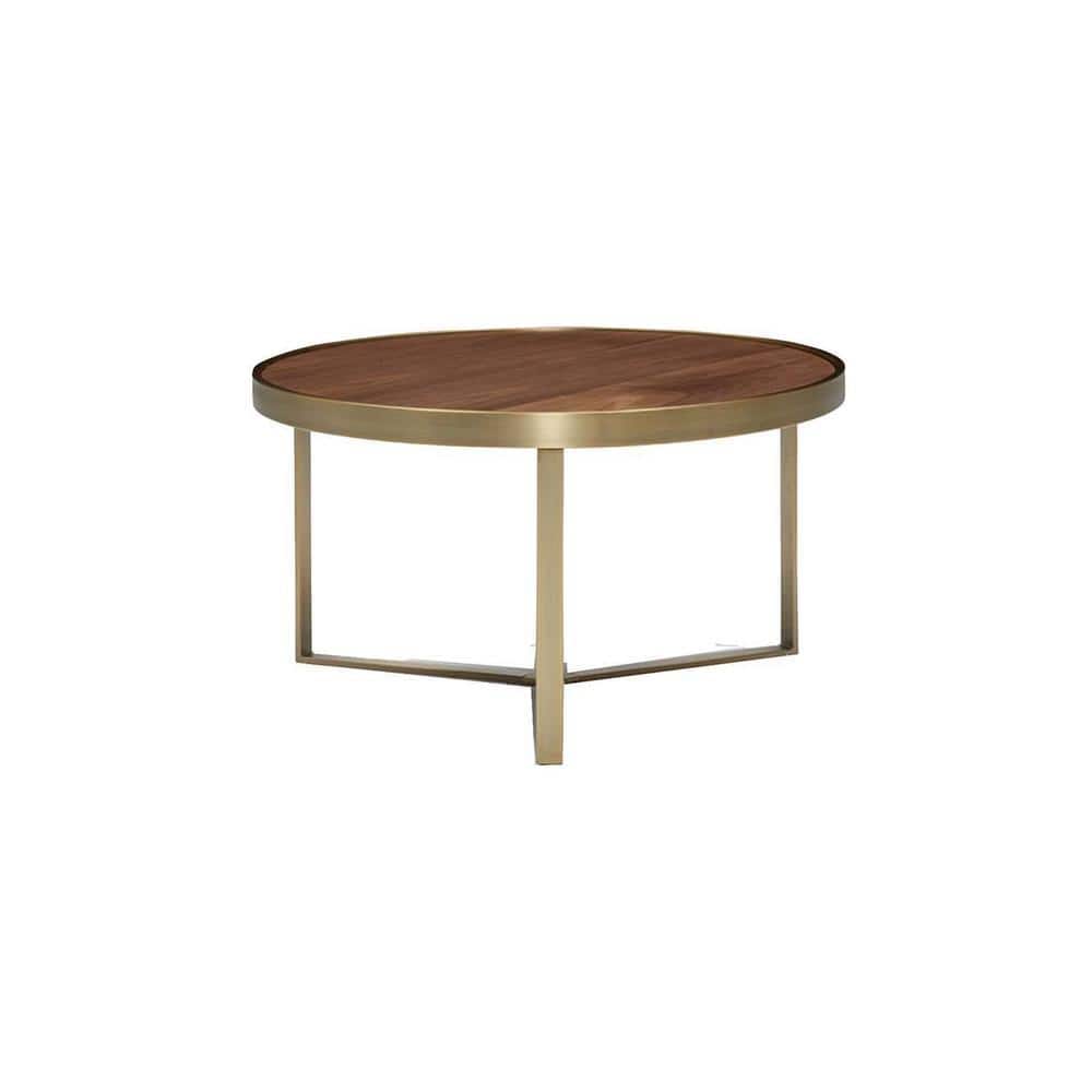 Albertoni Round Coffee Table With Ms Gold Base