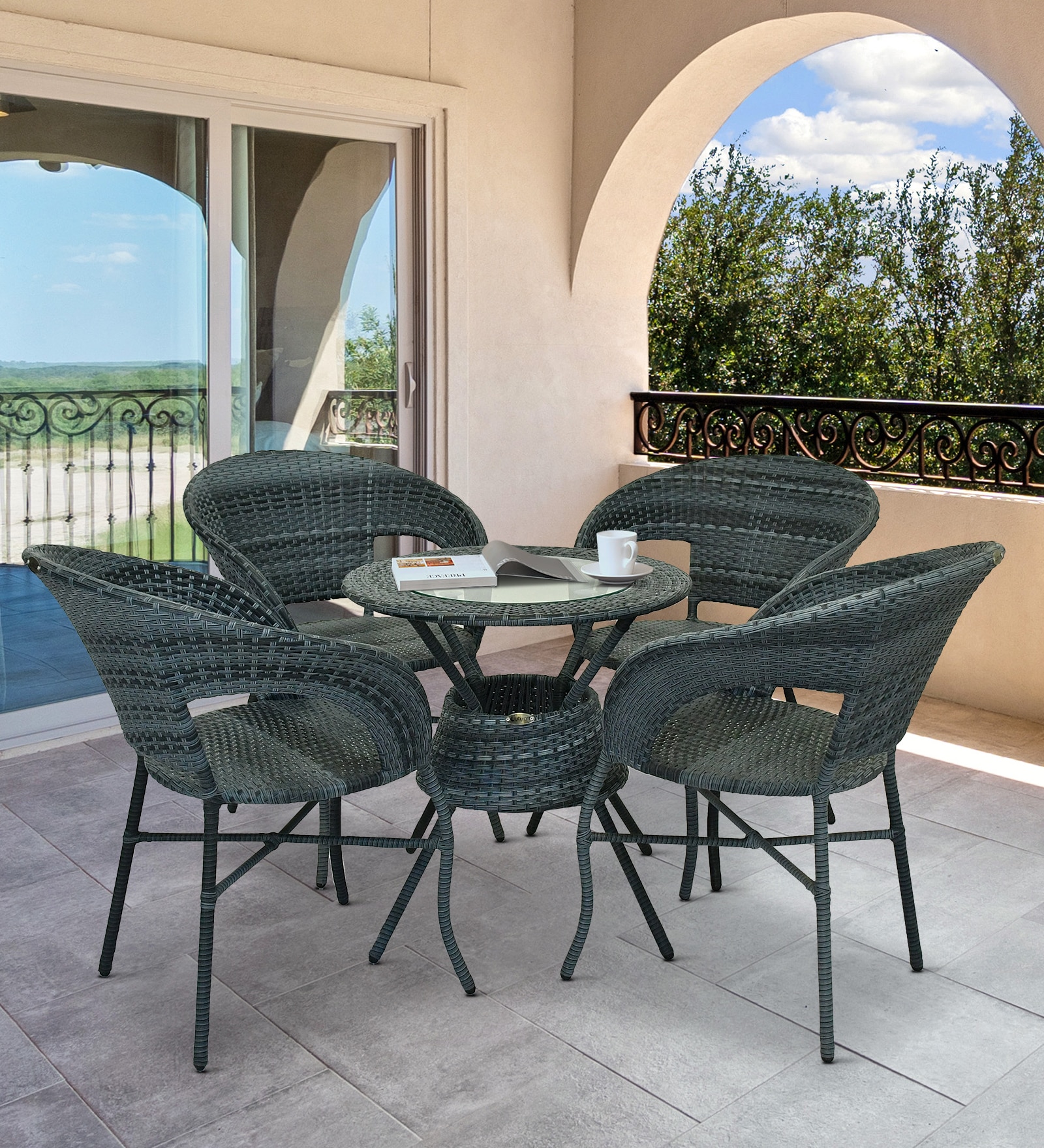 Ballarat  Wicker Chair In  Grey Dual Tone Finish