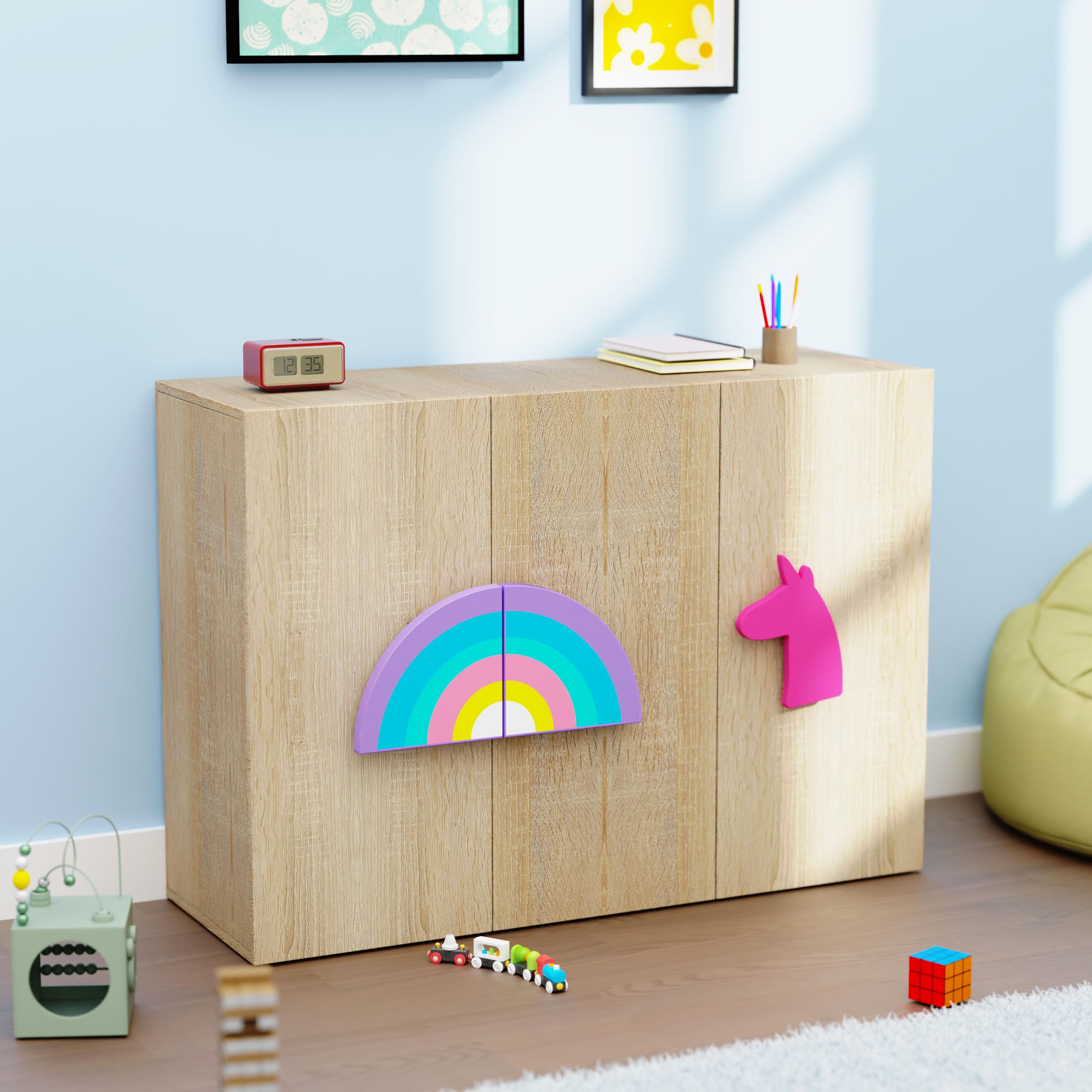 Unicorn'S Playground Cabinet Storage In Oak Colour